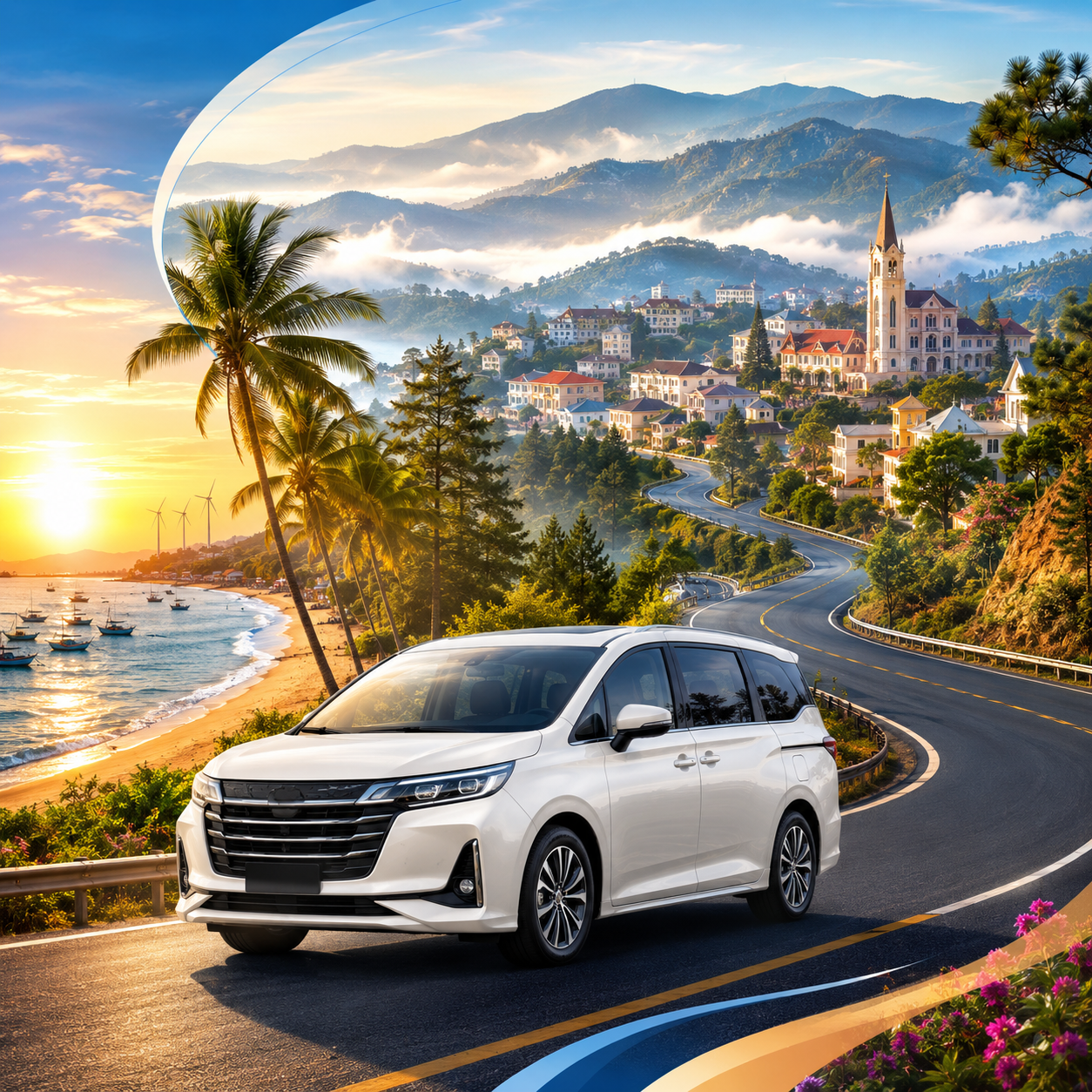 Rent a tourist vehicle on a fixed route.